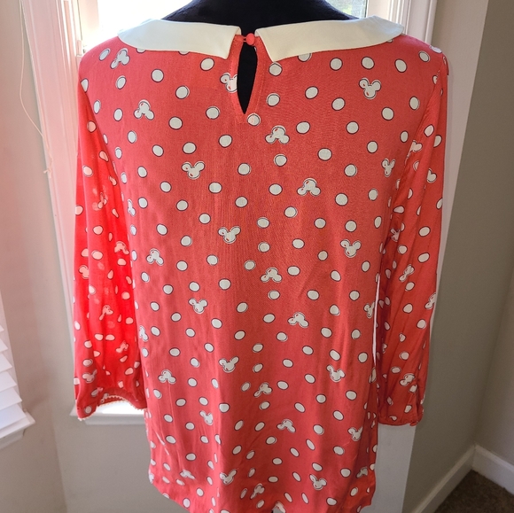 Disney Minnie Mouse Rocks the Dots Blouse By LC Lauren Conrad Medium EUC - Picture 6 of 9